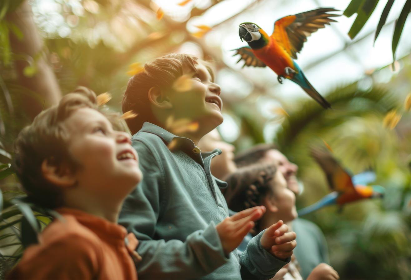 Sortie scolaire parc animalier Parrot World - Animation pédagogique A-E-I-O-U-S-X = OISEAUX - CYCLE 1